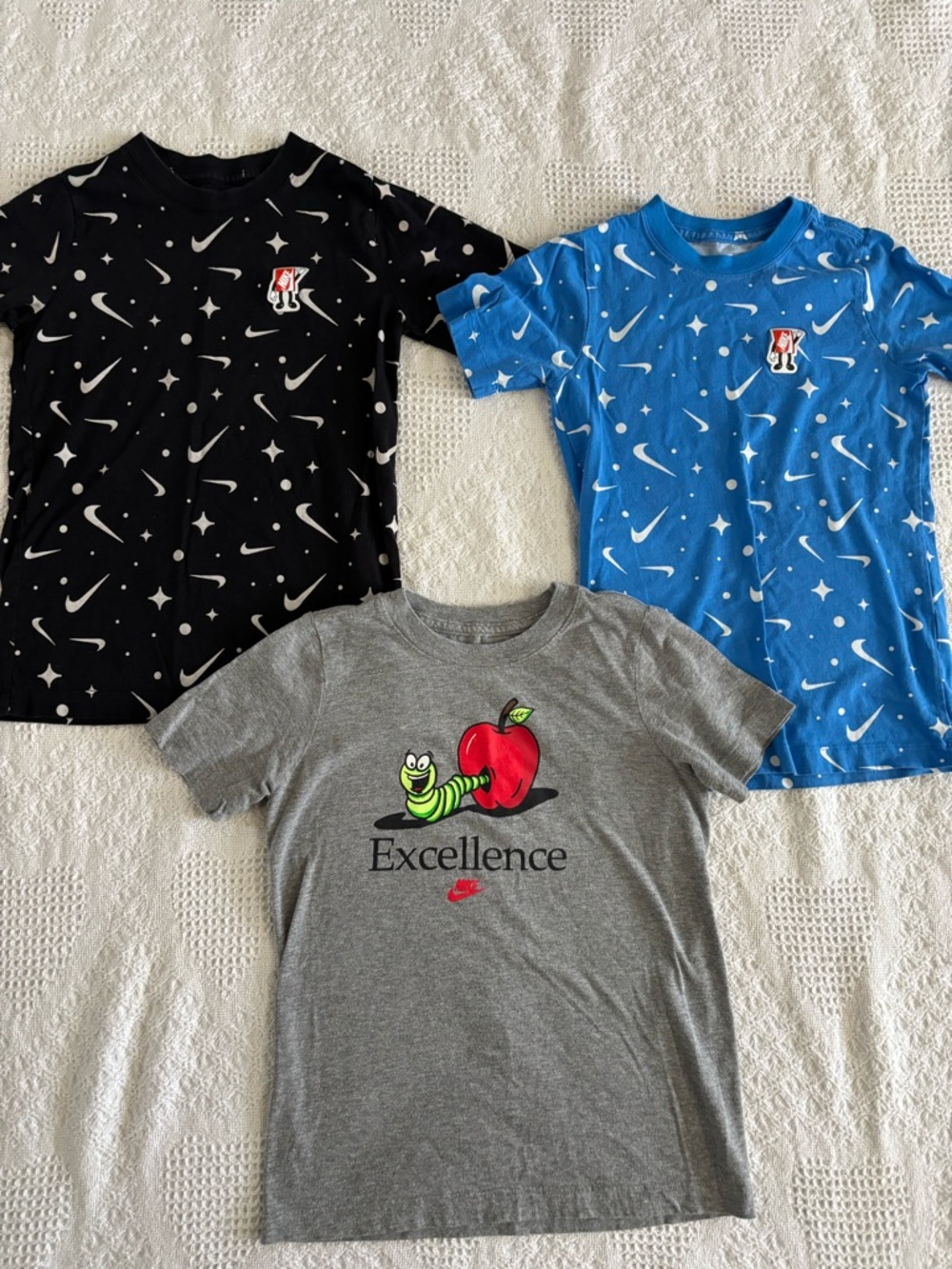 Nike Boys Small Size 7/8 Tshirts Preowned Set of Three Youth Casual Tees